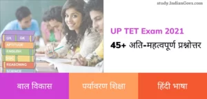 Read more about the article UPTET Most Important Question in Hindi with Explanation | यूपी टीईटी में पूछे जाने वाले अति-महत्वपूर्ण प्रश्न | UPTET Exam Quiz in Hindi